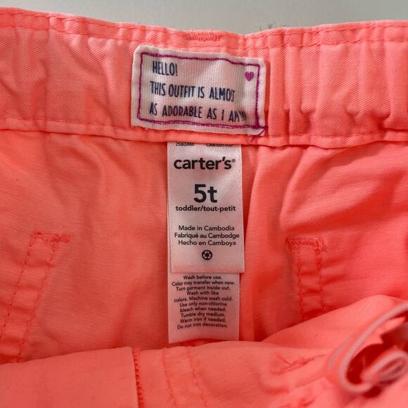 Carter's Toddler Shorts Girls Size 5T Casual Shorts Bundle Blue Coral - Picture 11 of 11